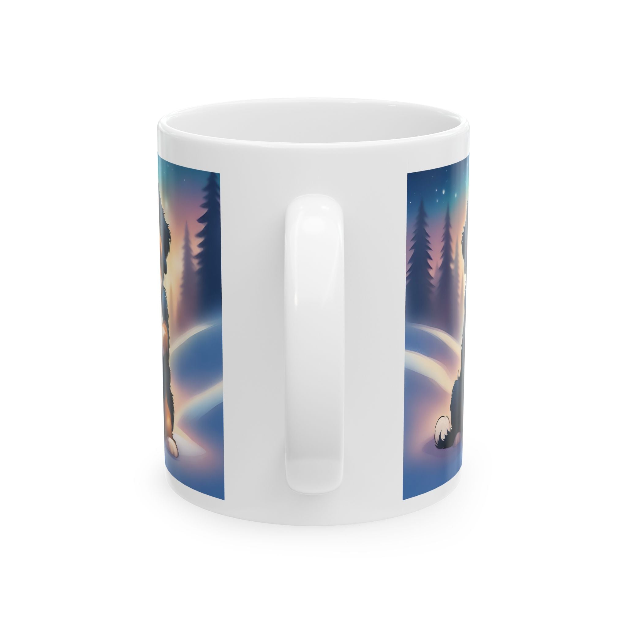 Bernedoodle Holiday Ceramic Mug, (11oz, 15oz)