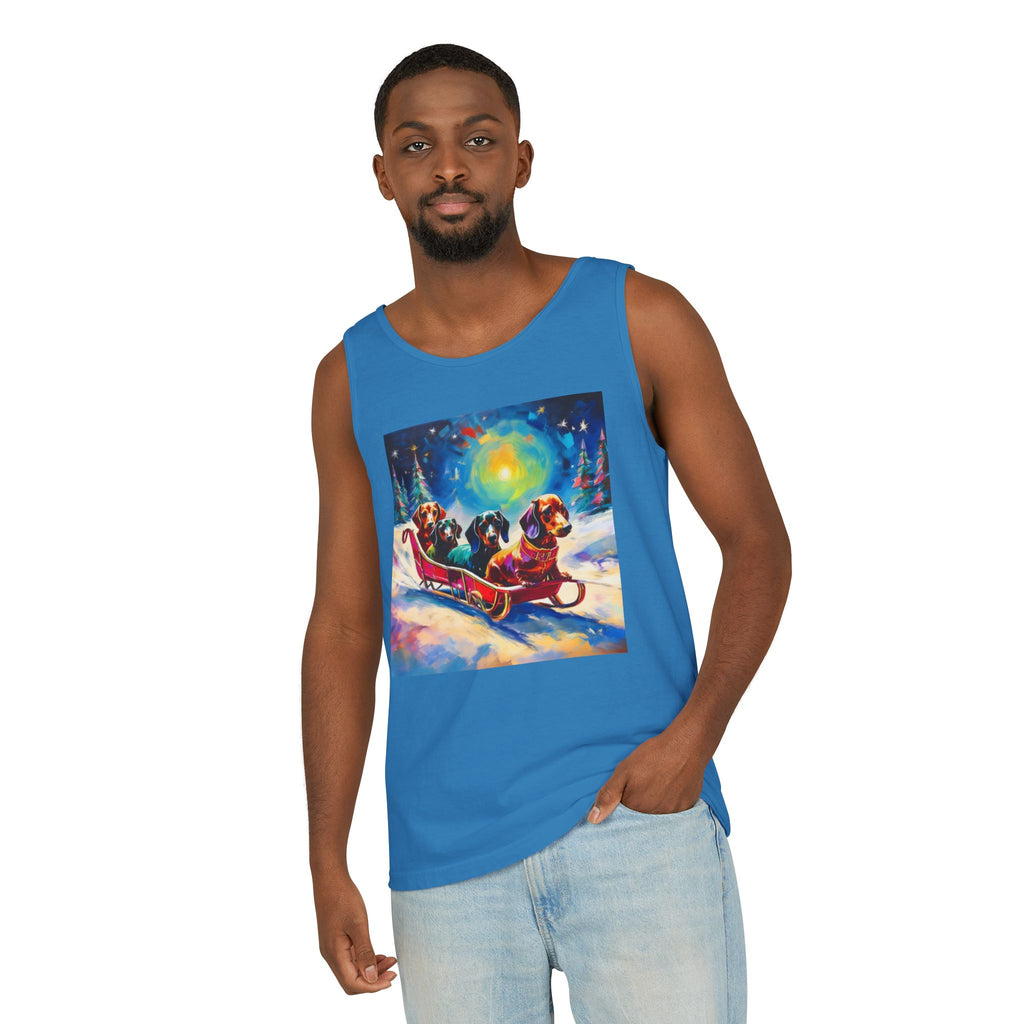 Dachshund Night Sleighride Unisex Tank Top