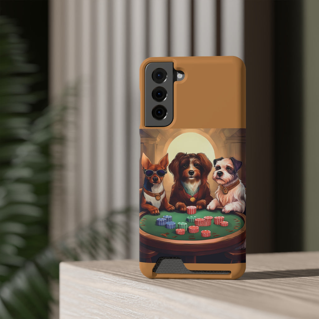 Puppy Poker Phone Case with Card Holder