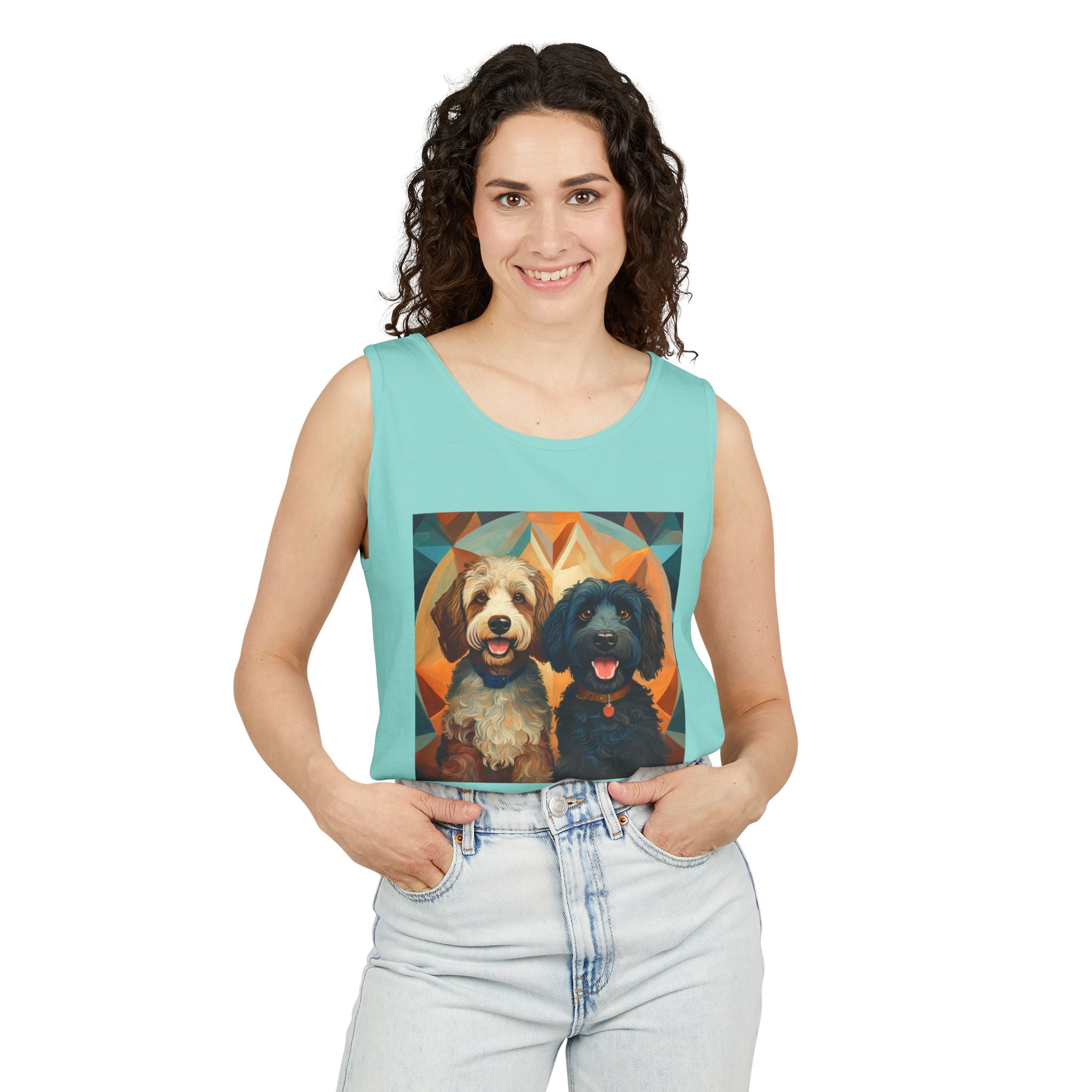 Doodles, Black & Tan Tank Top