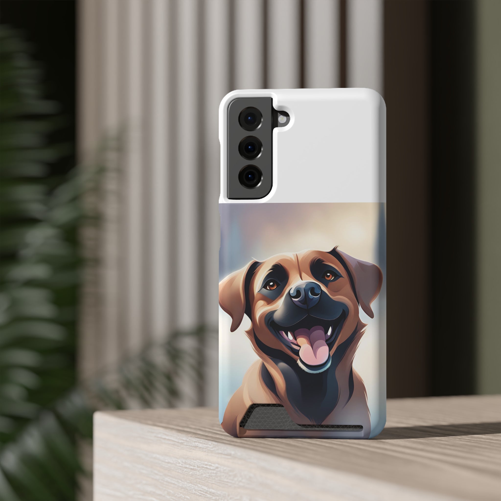 Black Mouth Cur Phone Case with Card Holder