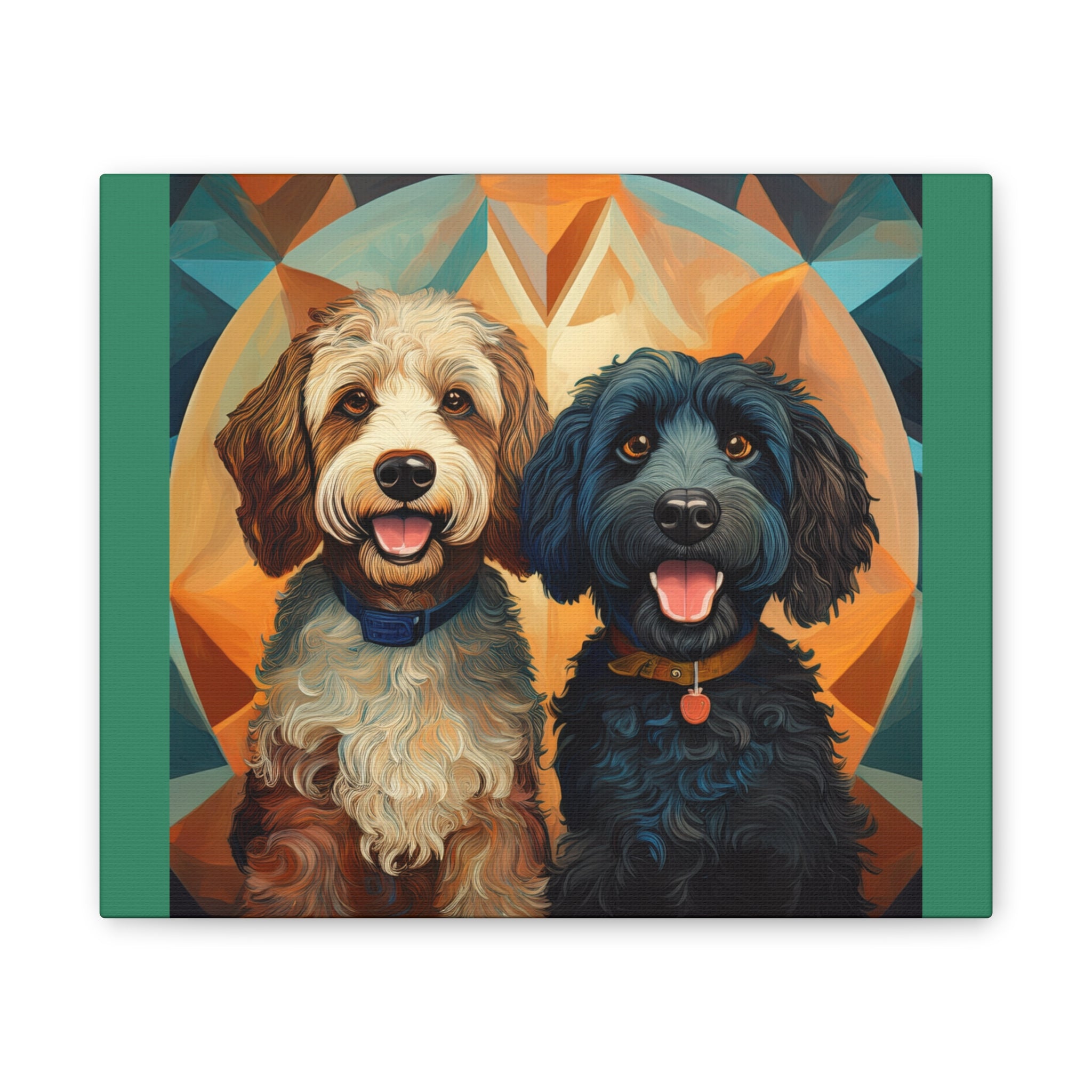 Doodles, Black & Tan Canvas Painting