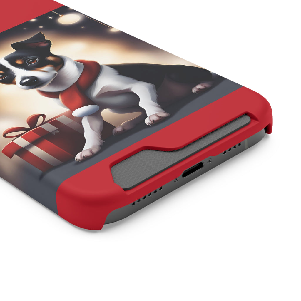 Jack Russel Holiday Phone Case with Card Holder