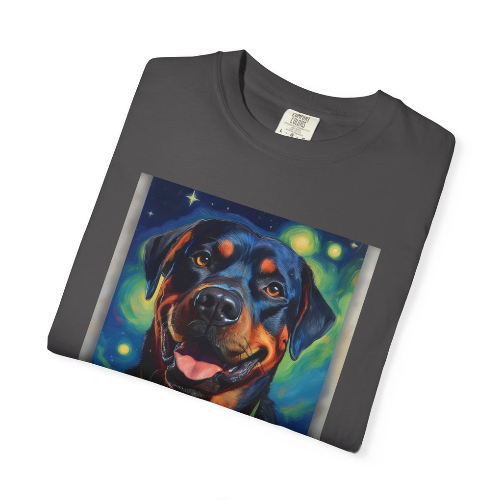 Rottweiler Stary Night Unisex Garment-Dyed T-shirt