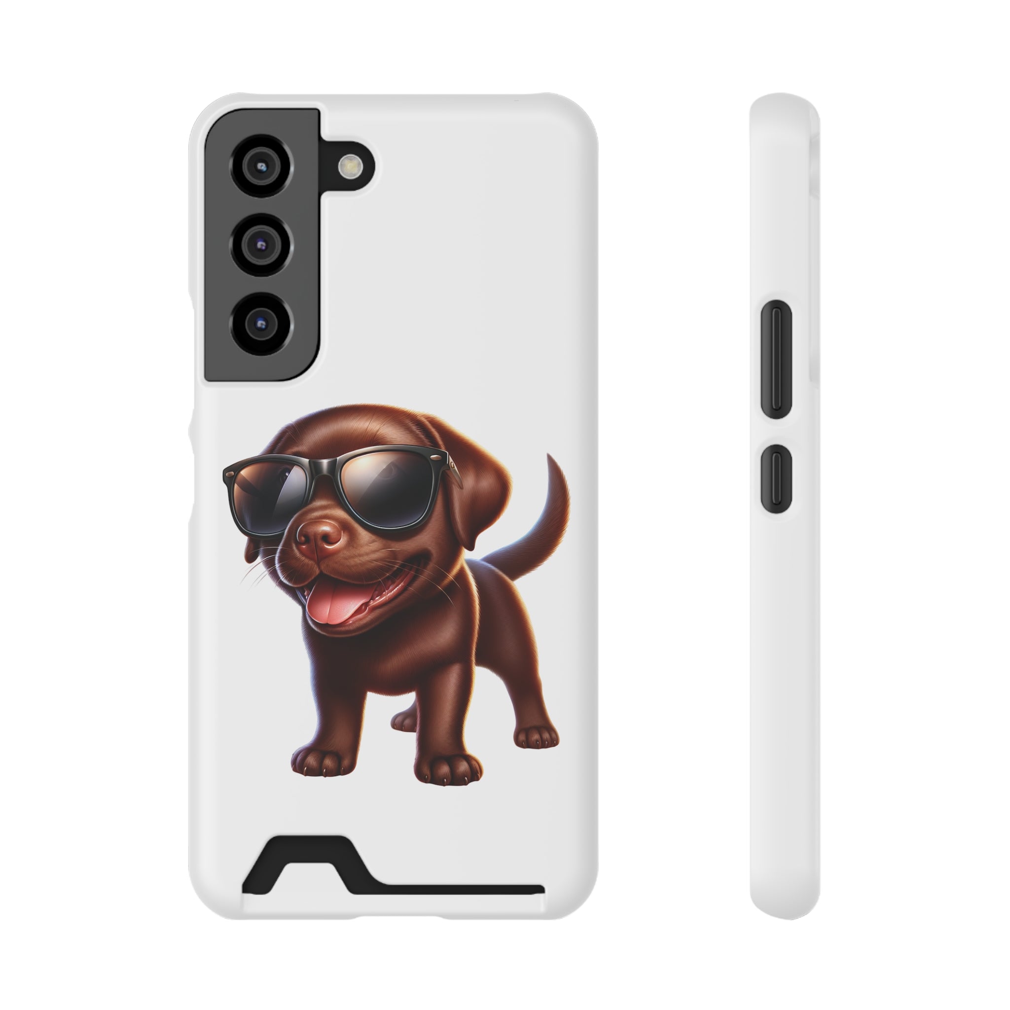 Chocolate Lab with Sunglasses Phone Case with Card Holder