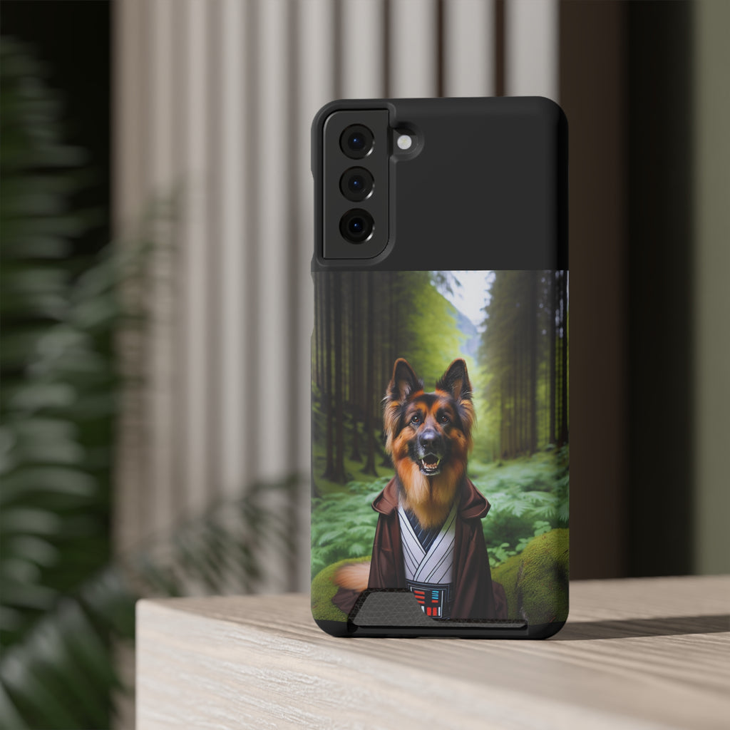 German Shepherd Forest Night Phone Case with Card Holder