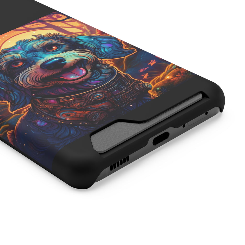 Dachshund Steampunk Phone Case with Card Holder