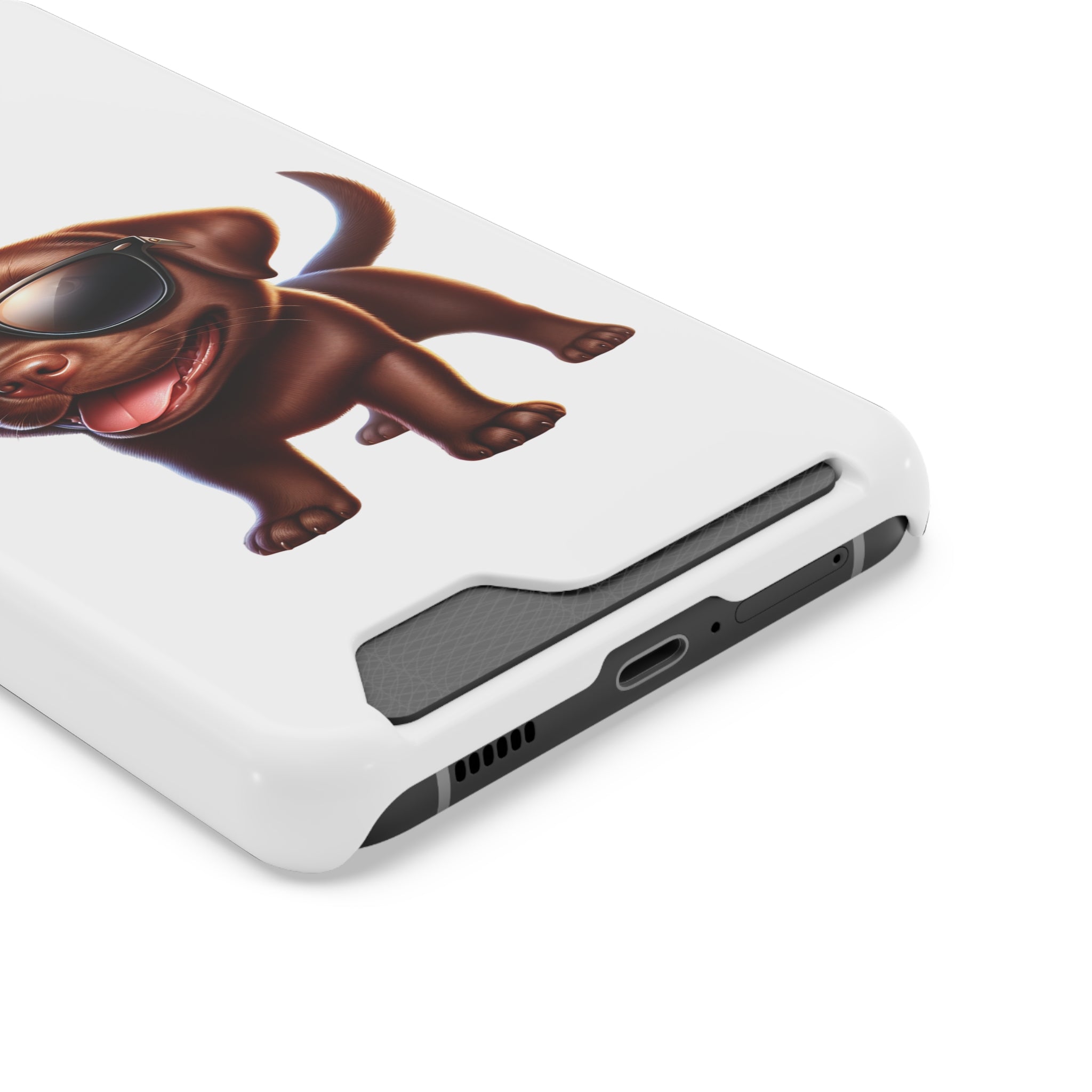 Chocolate Lab with Sunglasses Phone Case with Card Holder