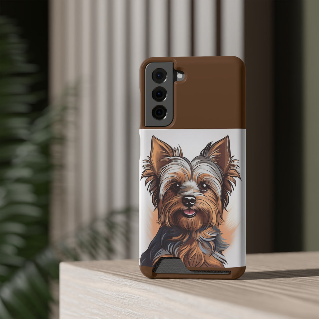 Yorkie Phone Case with Card Holder