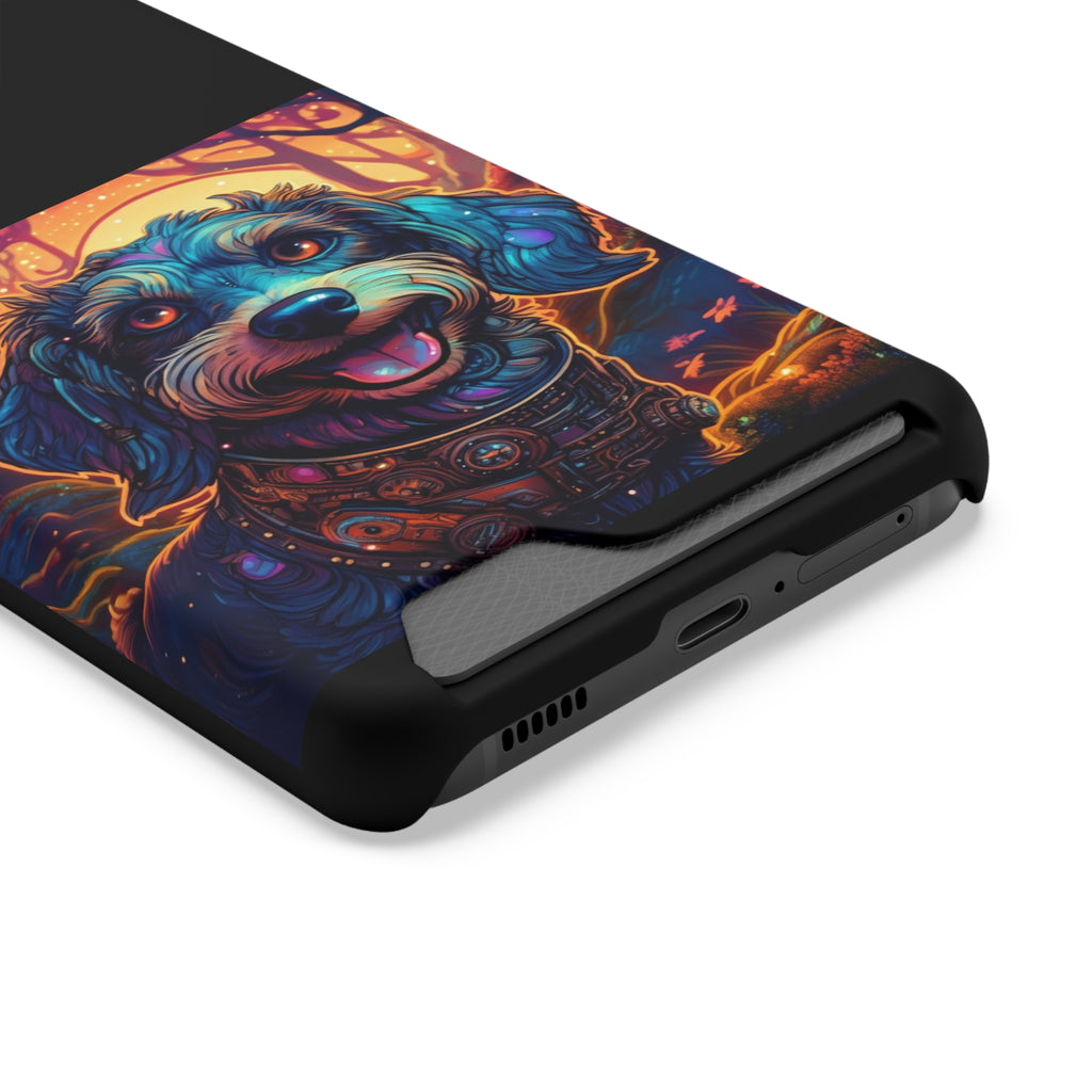 Dachshund Steampunk Phone Case with Card Holder