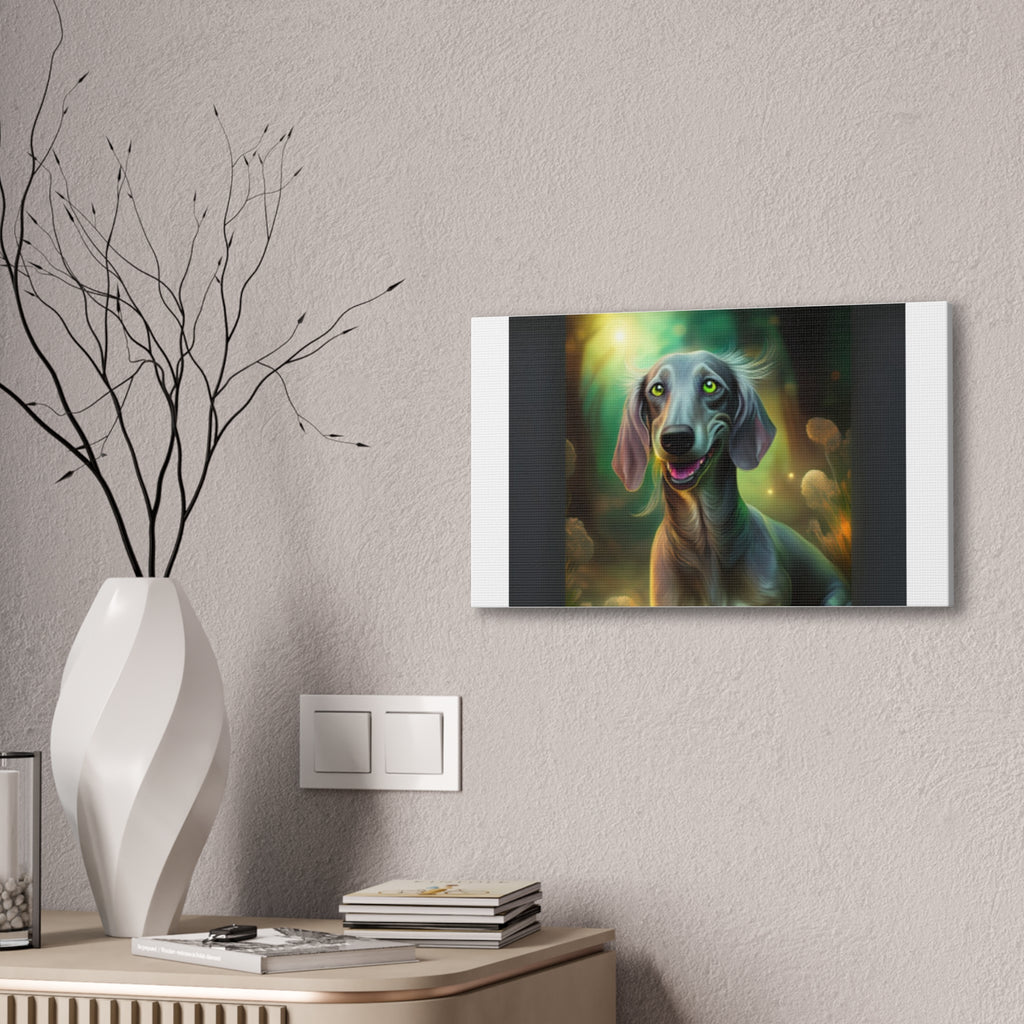 Silver Grey Dachshund Canvas Stretched, 0.75"