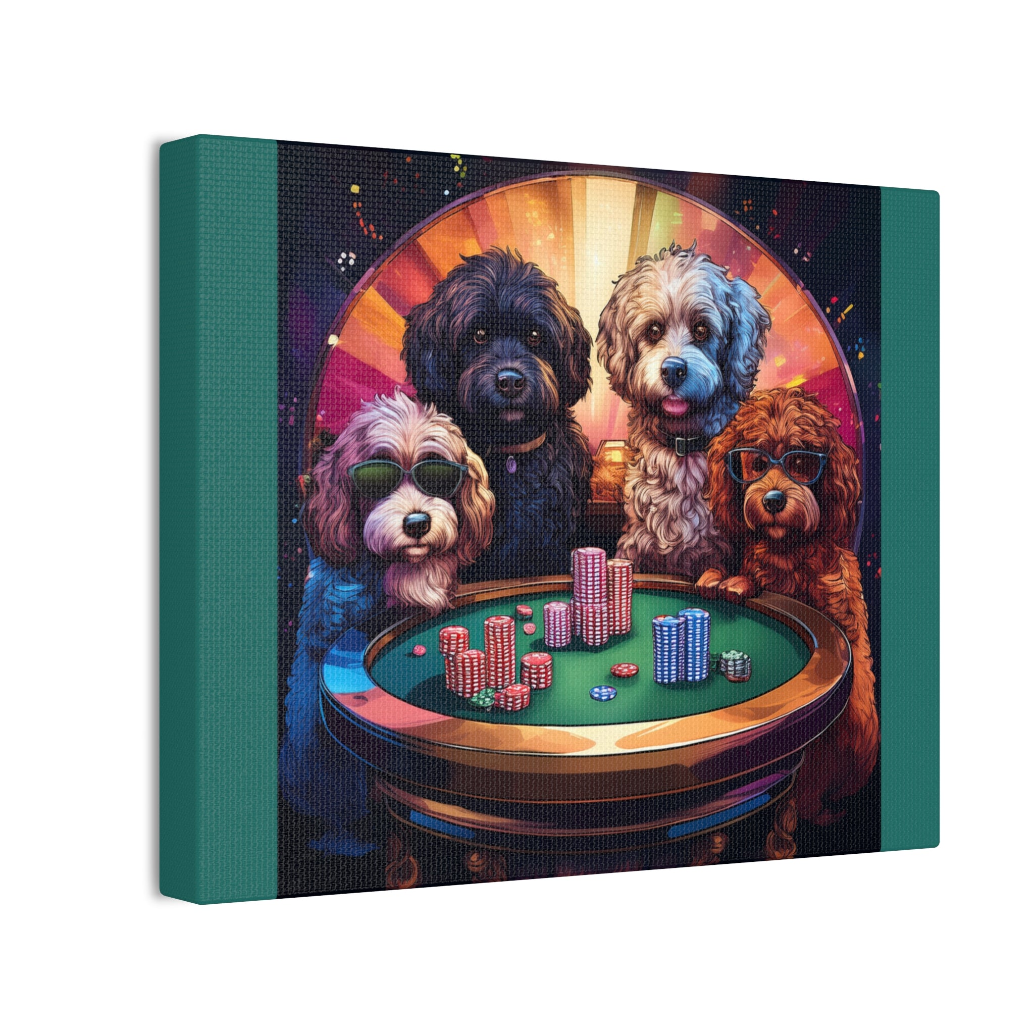 Doodle Poker Game Canvas Painting