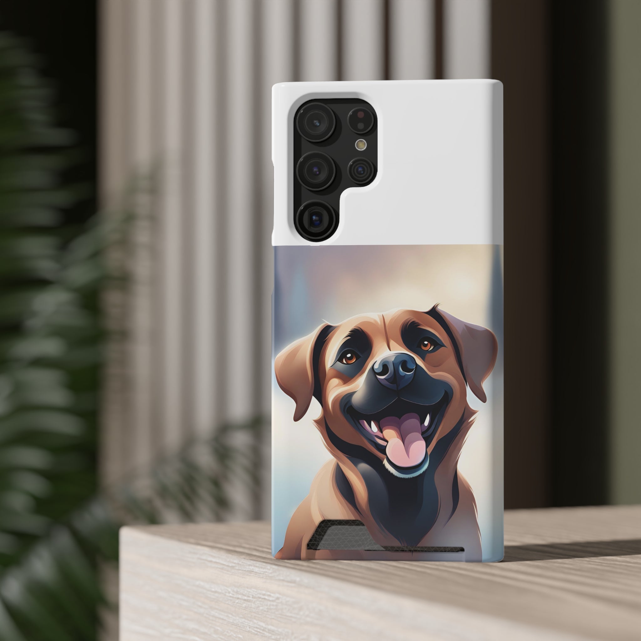 Black Mouth Cur Phone Case with Card Holder