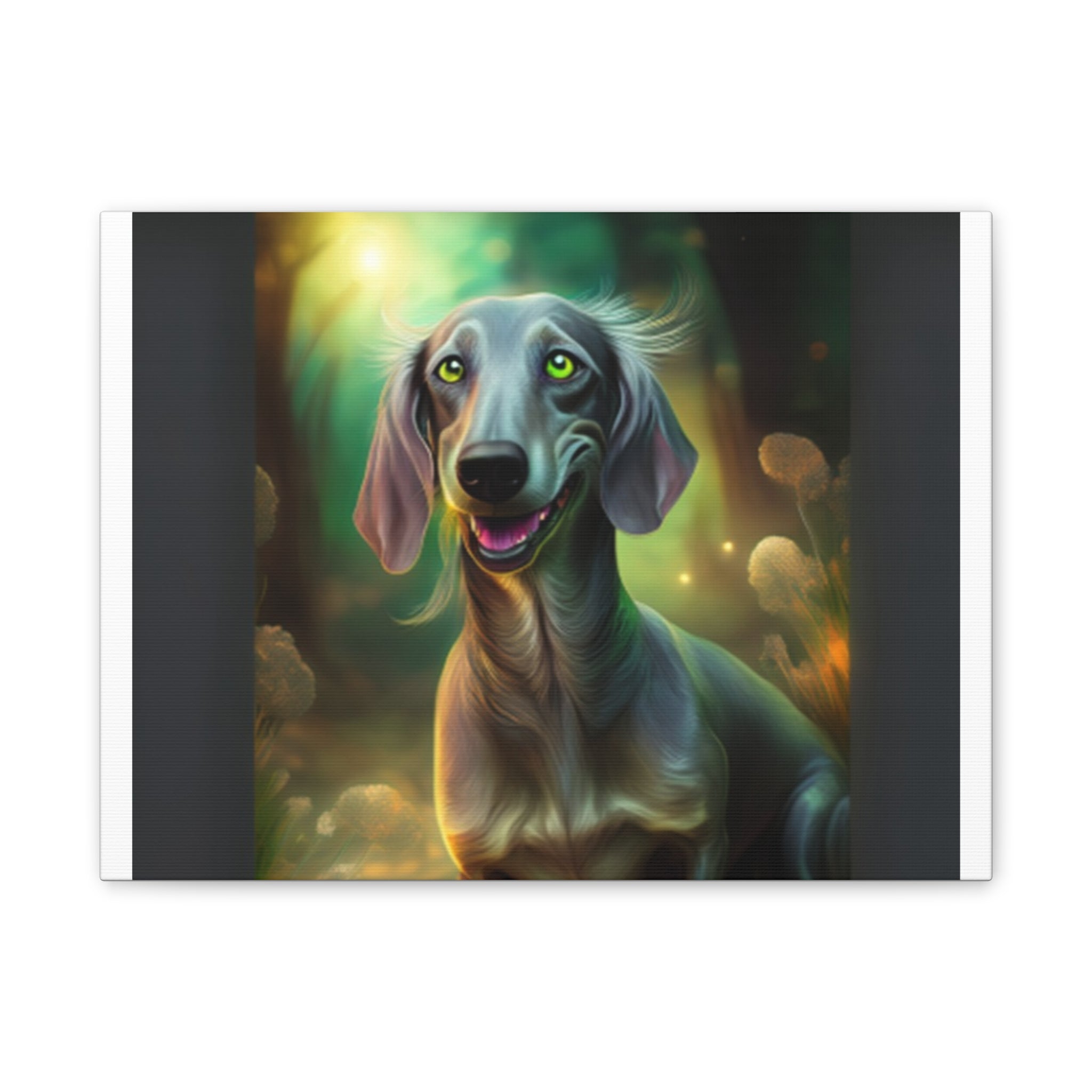 Silver Grey Dachshund Canvas Stretched, 0.75"