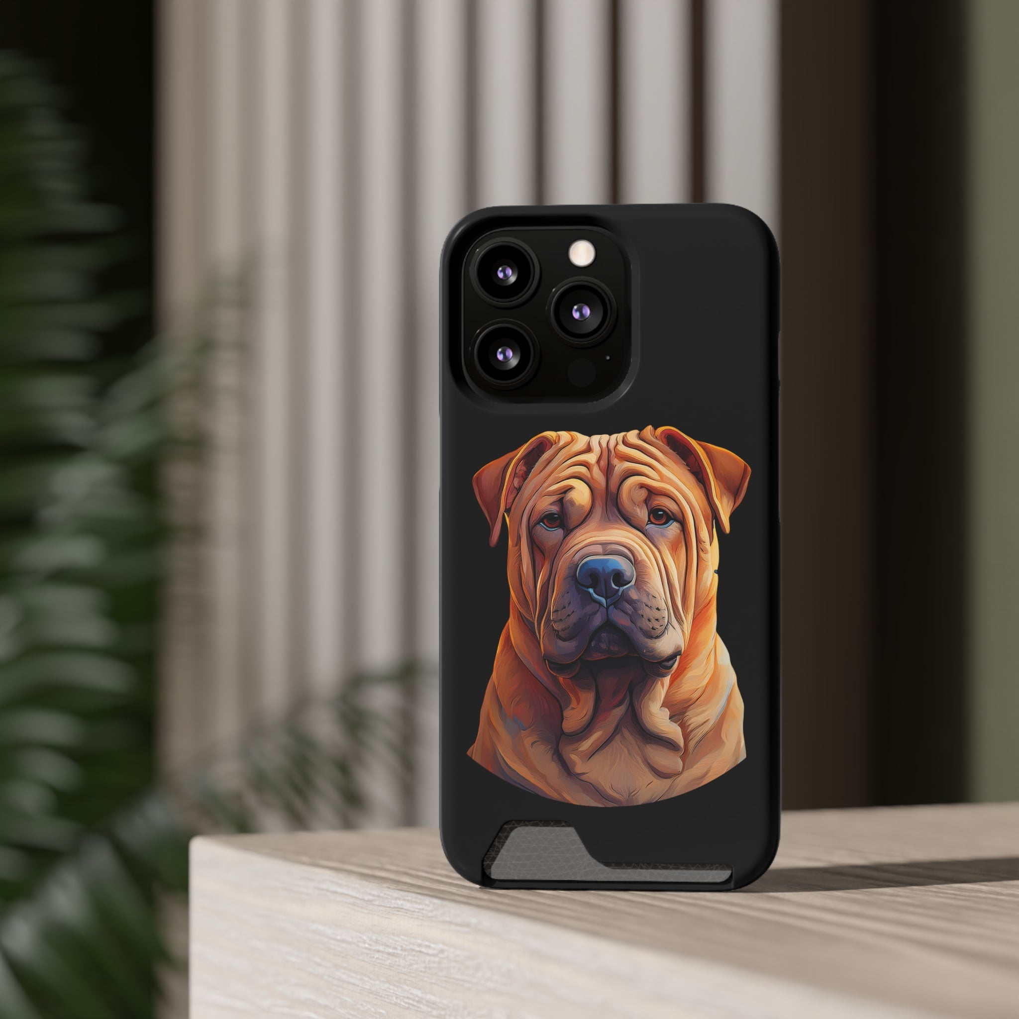 Shar Pei Phone Case with Card Holder