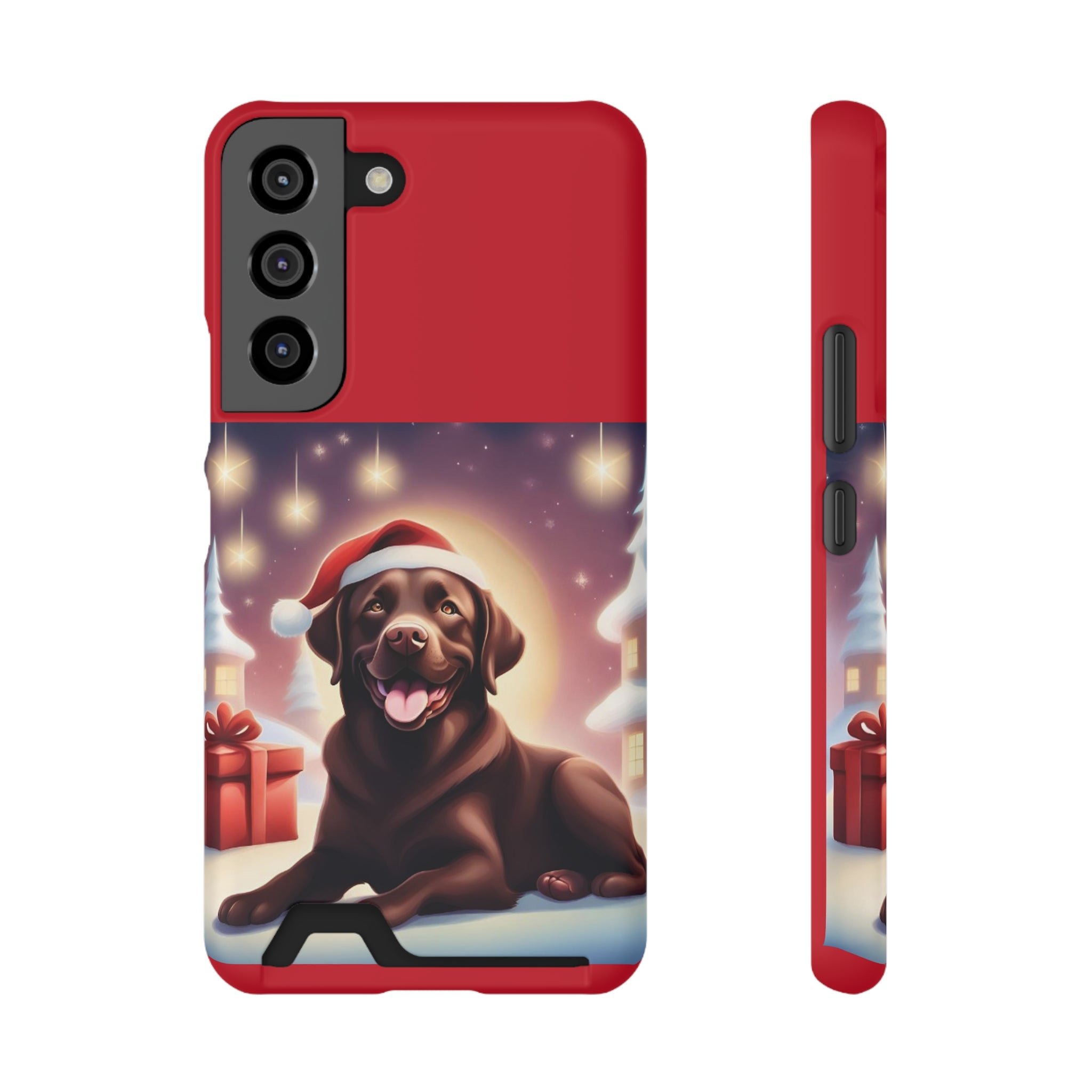 Choclate Lab Holiday Phone Case with Card Holder