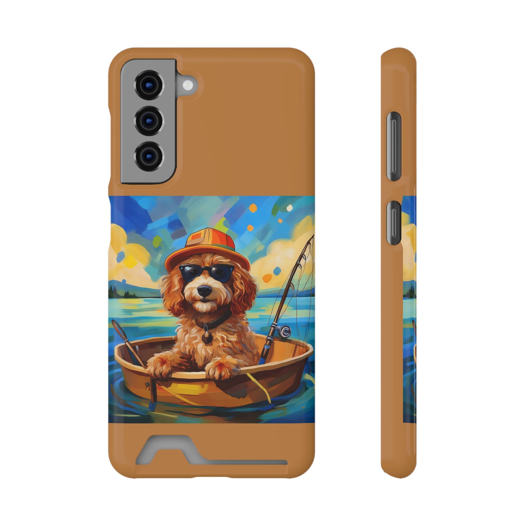 Doodle Fishing Phone Case with Card Holder