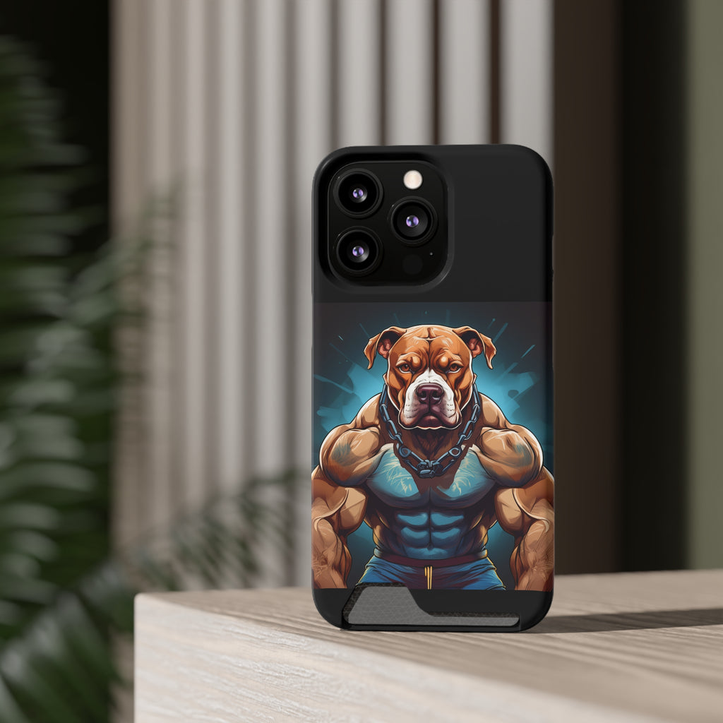 Pitbull Body Builder Phone Case with Card Holder