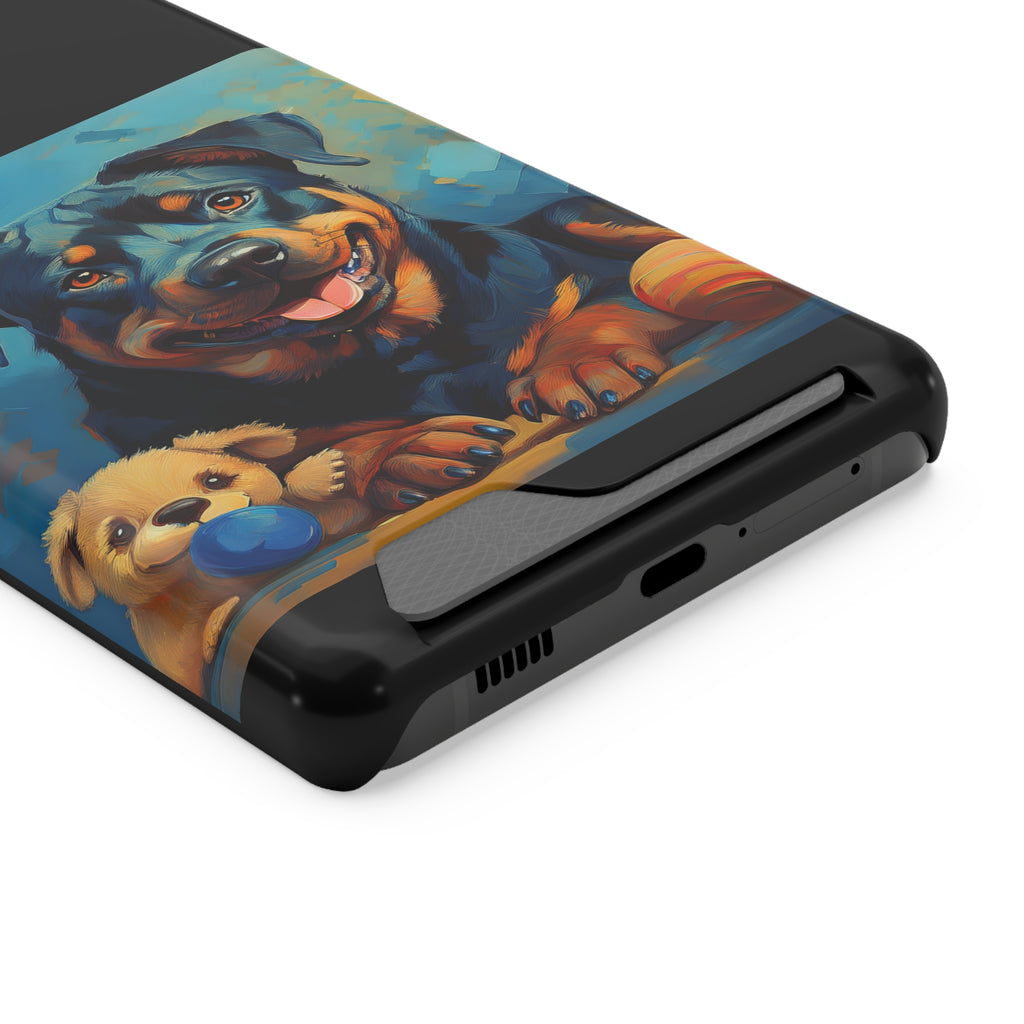 Rottweiler Phone Case with Card Holder