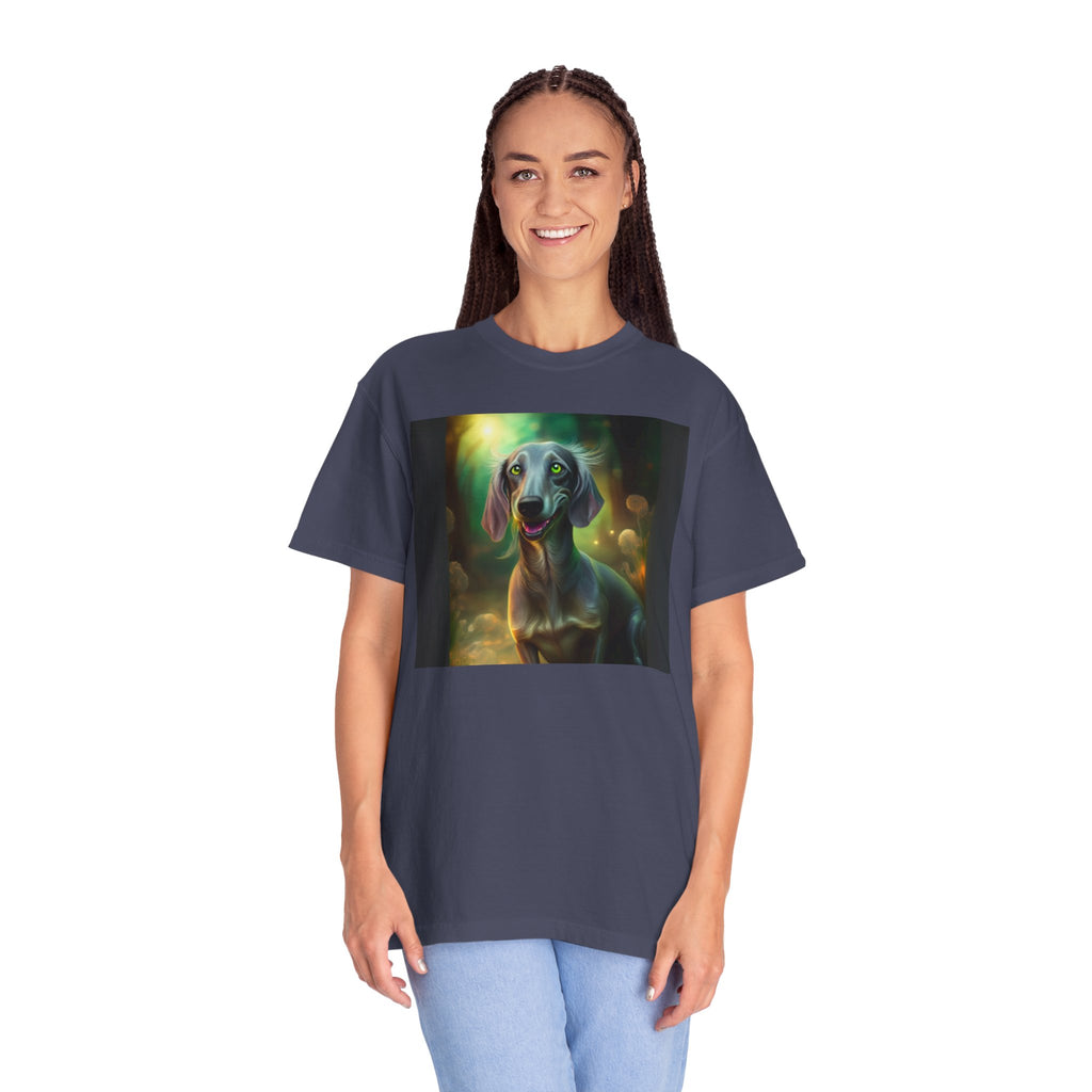 Silver Grey Dachshund Unisex Garment-Dyed T-shirt