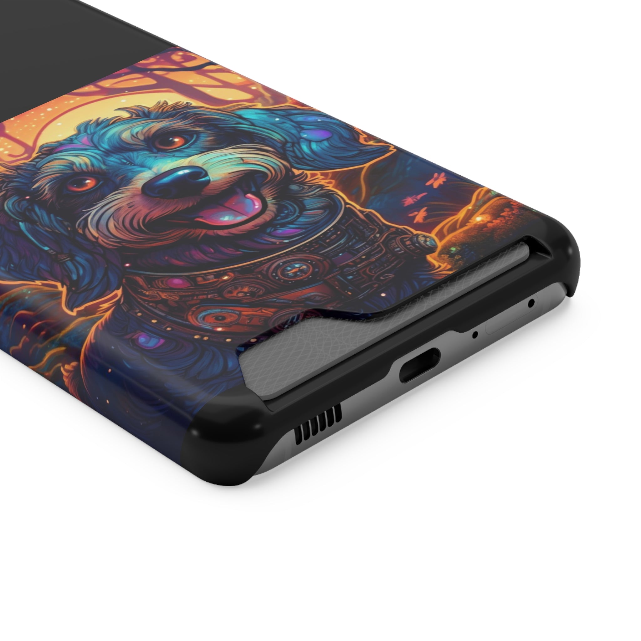 Dachshund Steampunk Phone Case with Card Holder