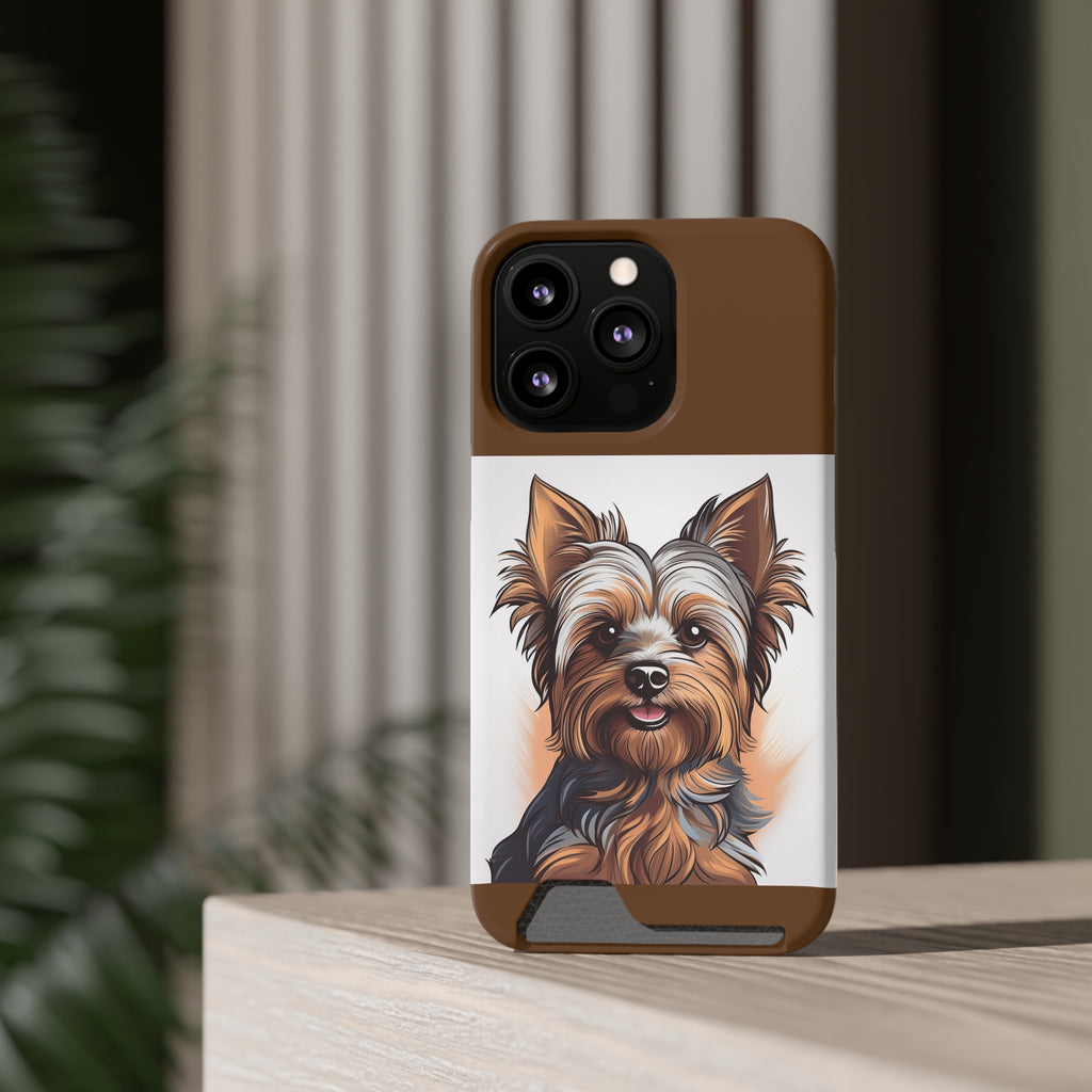 Yorkie Phone Case with Card Holder