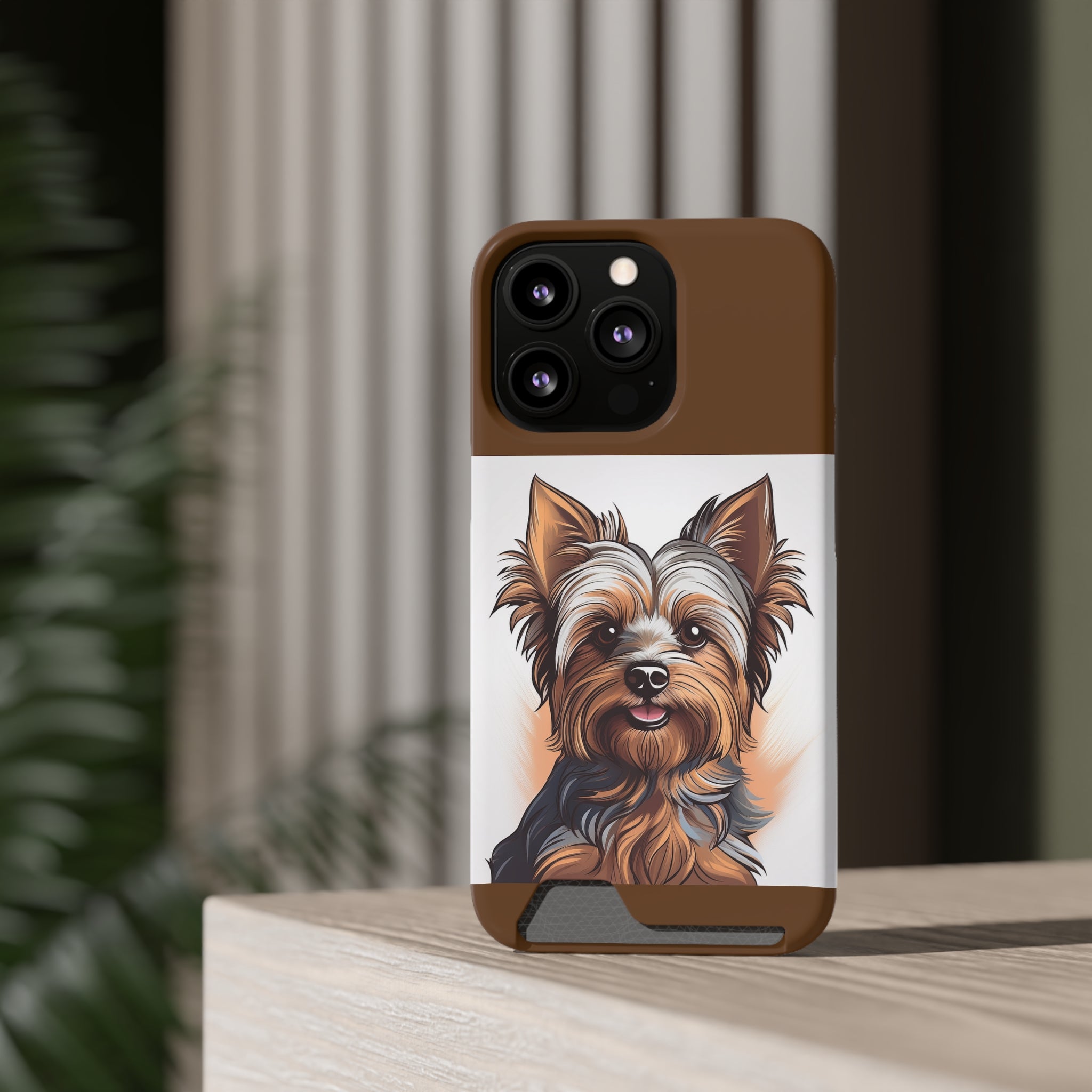 Yorkie Phone Case with Card Holder