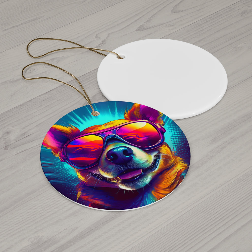 Chihuahua Cool Sunglasses Ceramic Ornament