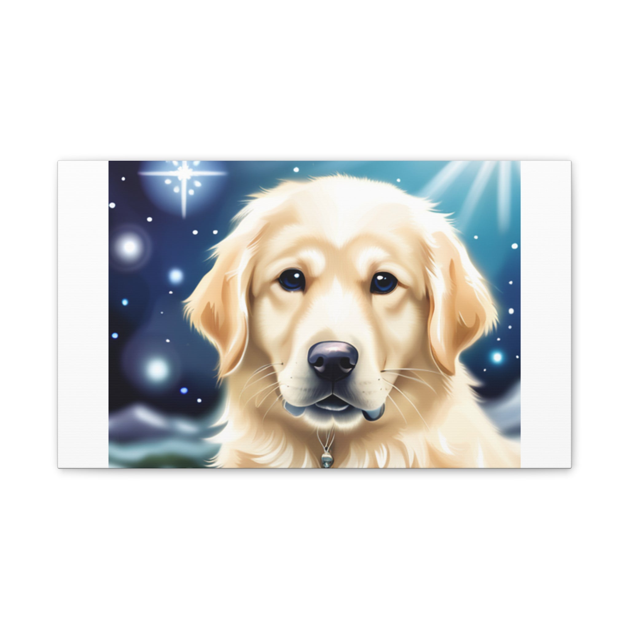 Golden Retriever Stary Night Canvas Stretched, 0.75"