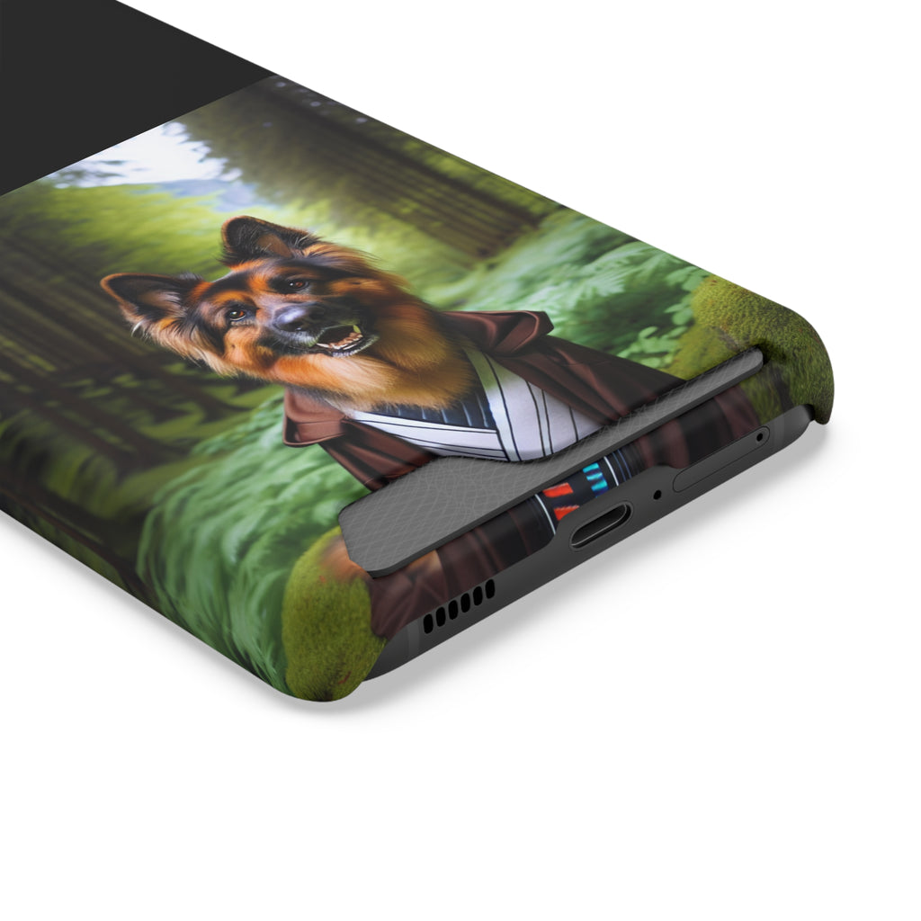 German Shepherd Forest Night Phone Case with Card Holder