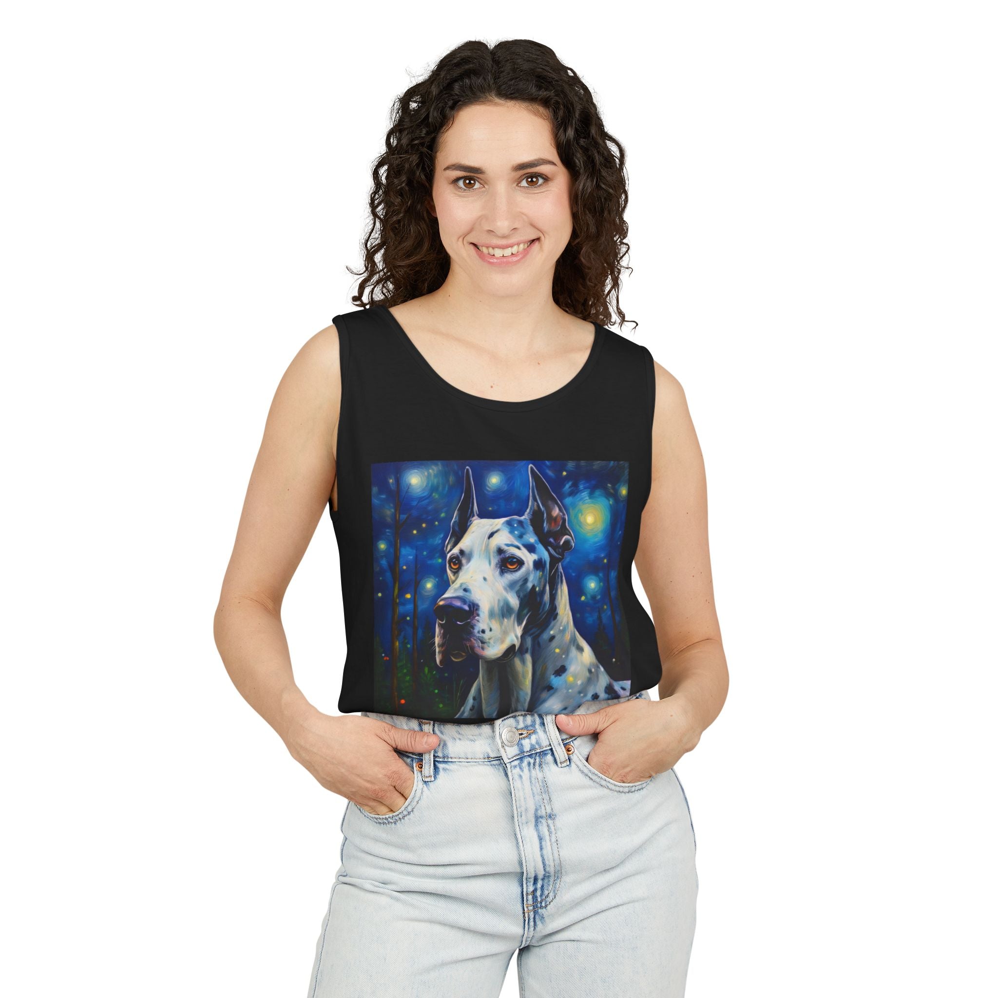 Great Dane Stary Night Unisex Tank Top