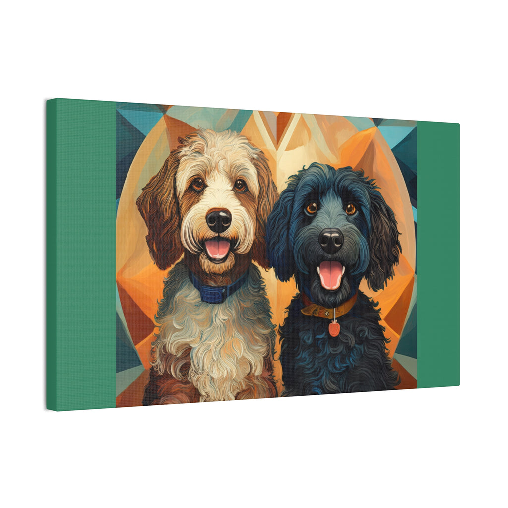 Doodles, Black & Tan Canvas Painting