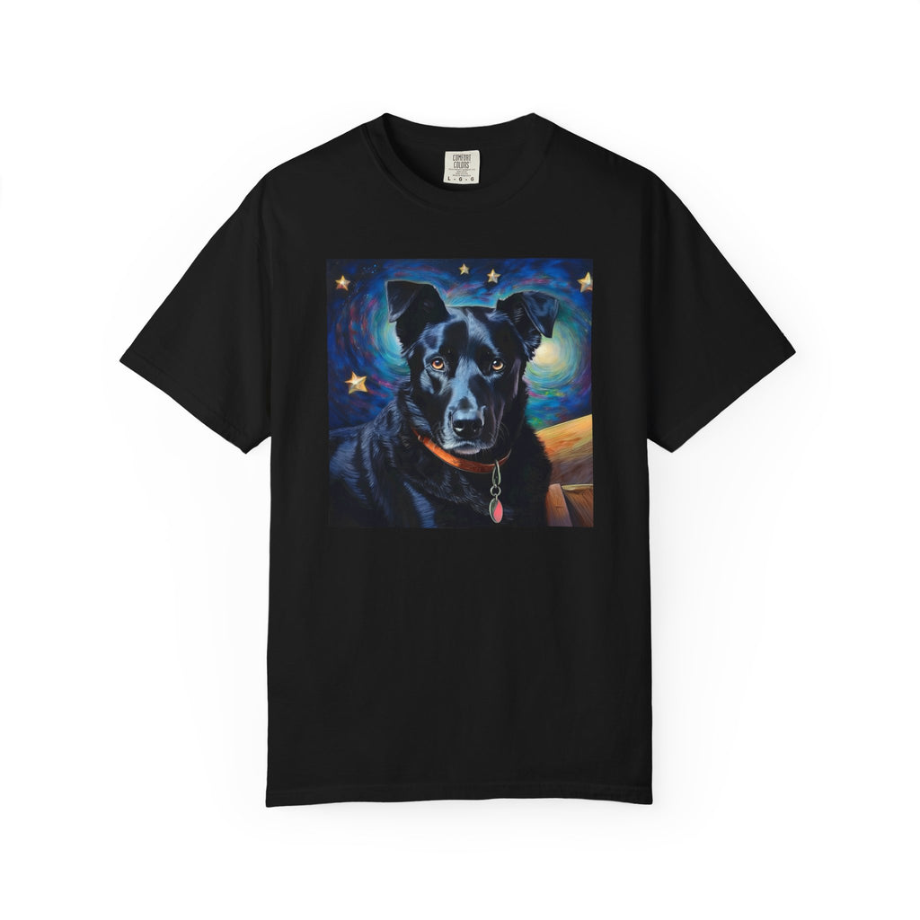Black Shepherd Lab Stary Night Unisex Garment-Dyed T-shirt