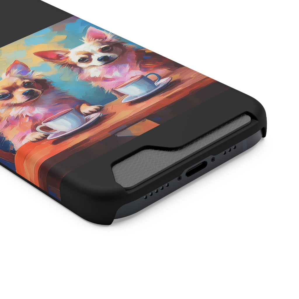 Cafe con Chihuahua Phone Case with Card Holder