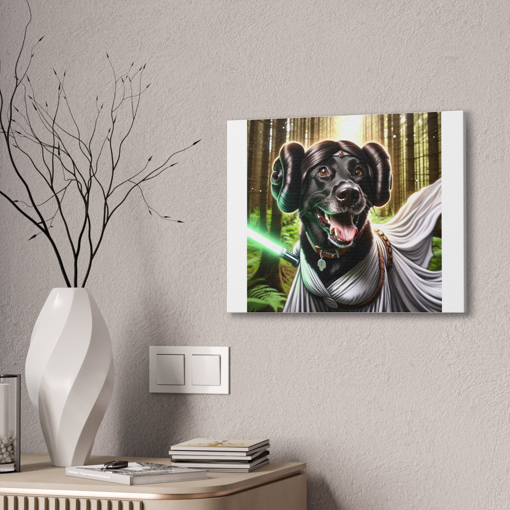 Black Lab Galaxy Princess Canvas Stretched, 0.75"