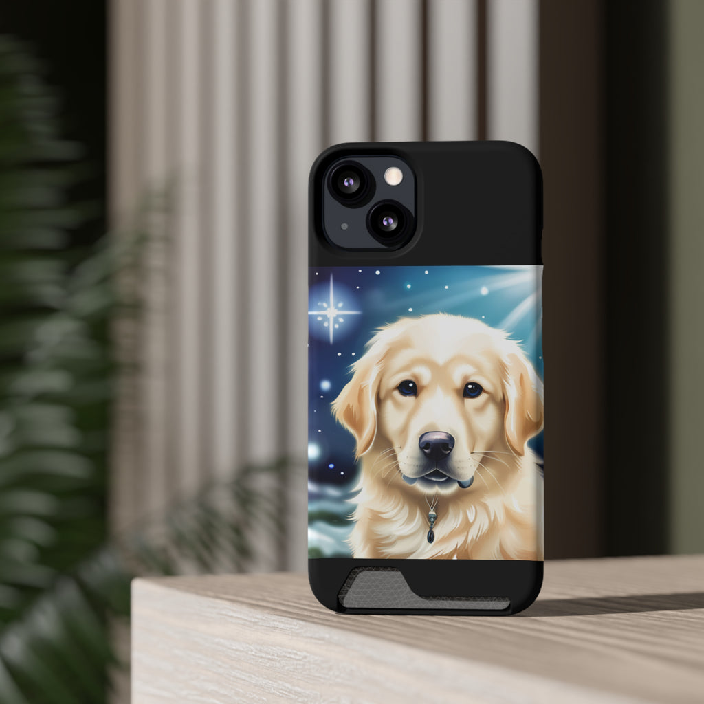 Golden Retriever Stary Night Phone Case with Card Holder