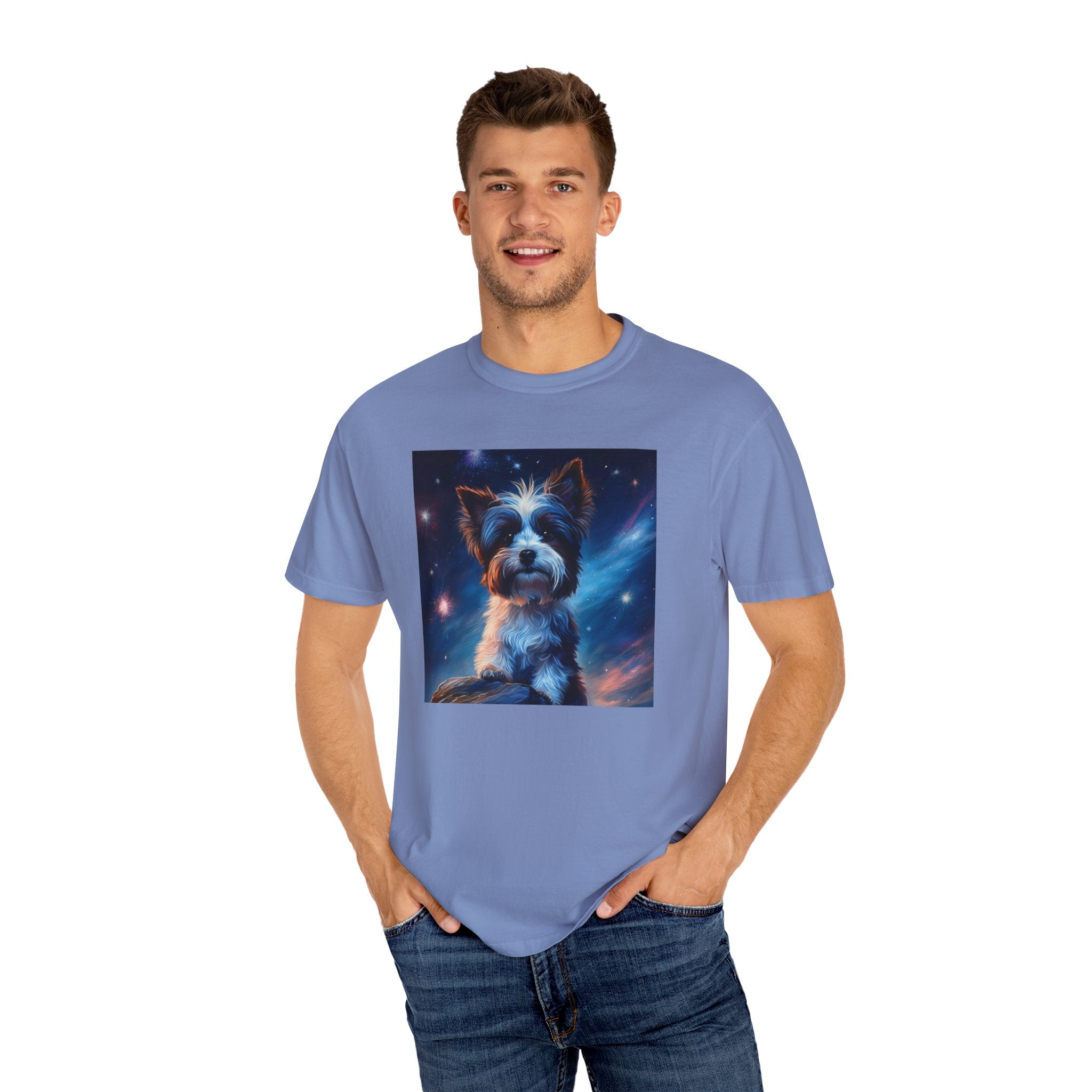Biewer Terrier Stary Night Unisex Garment-Dyed T-shirt