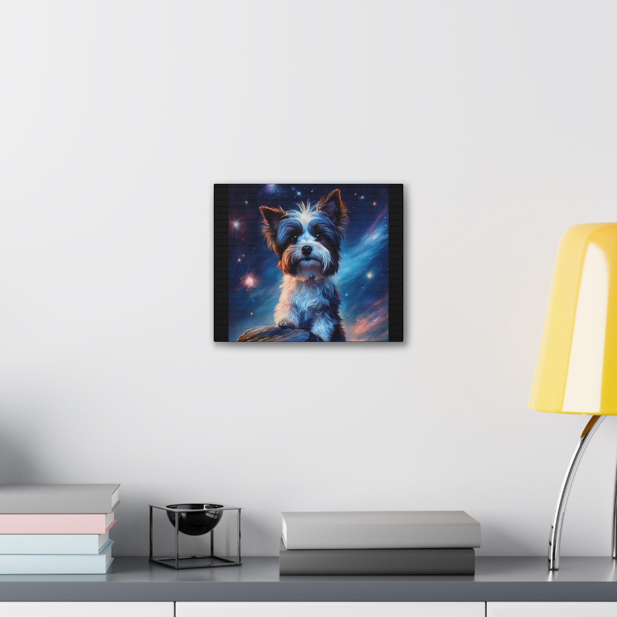 Biewer Terrier Stary Night Cavas Painting
