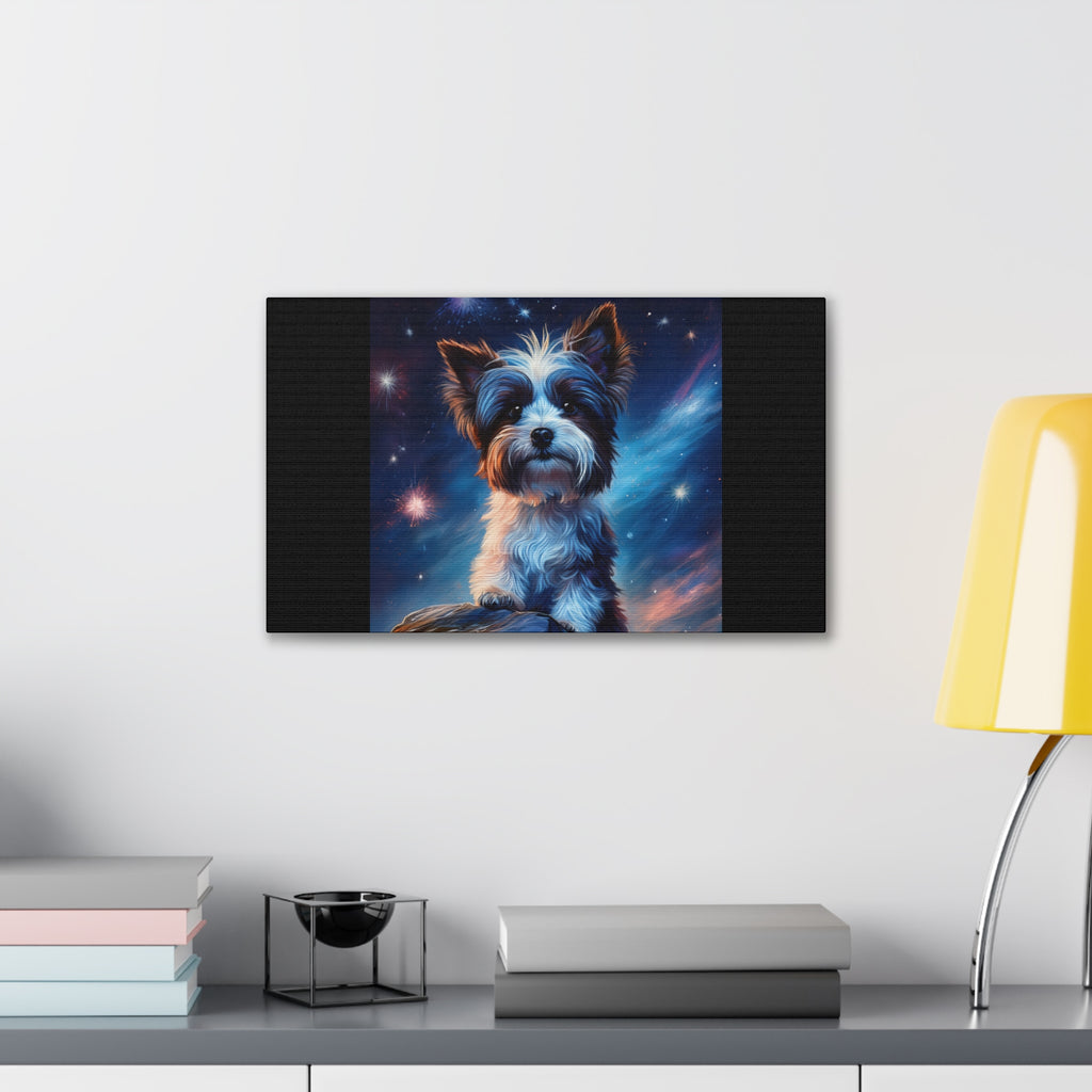 Biewer Terrier Stary Night Cavas Painting