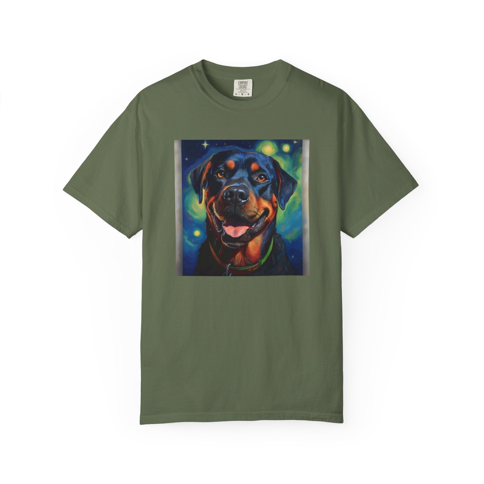 Rottweiler Stary Night Unisex Garment-Dyed T-shirt