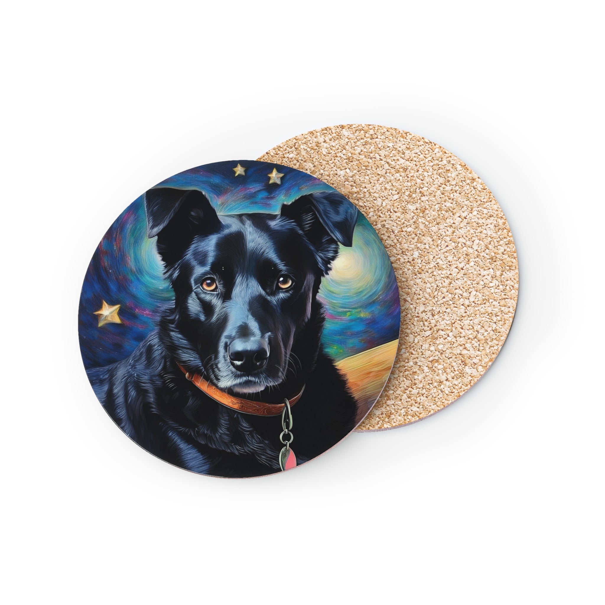 Black Shepherd Lab Stary Night Coasters
