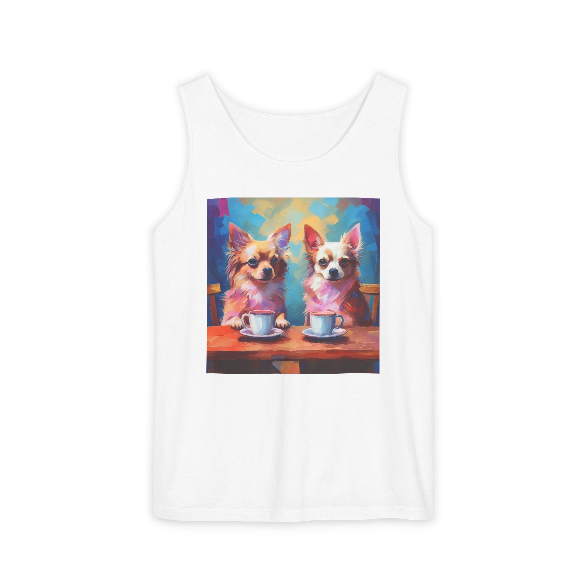 Cafe con Chihuahua Unisex Tank Top