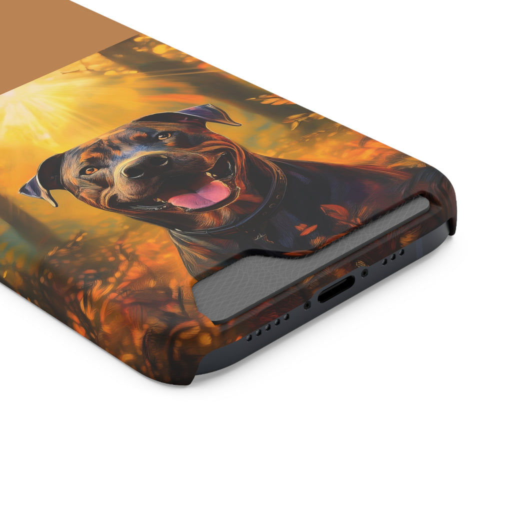 Pitbull Autumn Phone Case with Card Holder