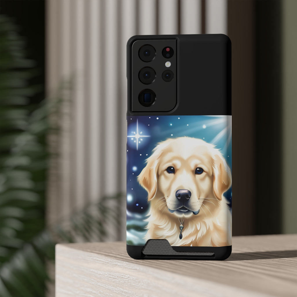 Golden Retriever Stary Night Phone Case with Card Holder