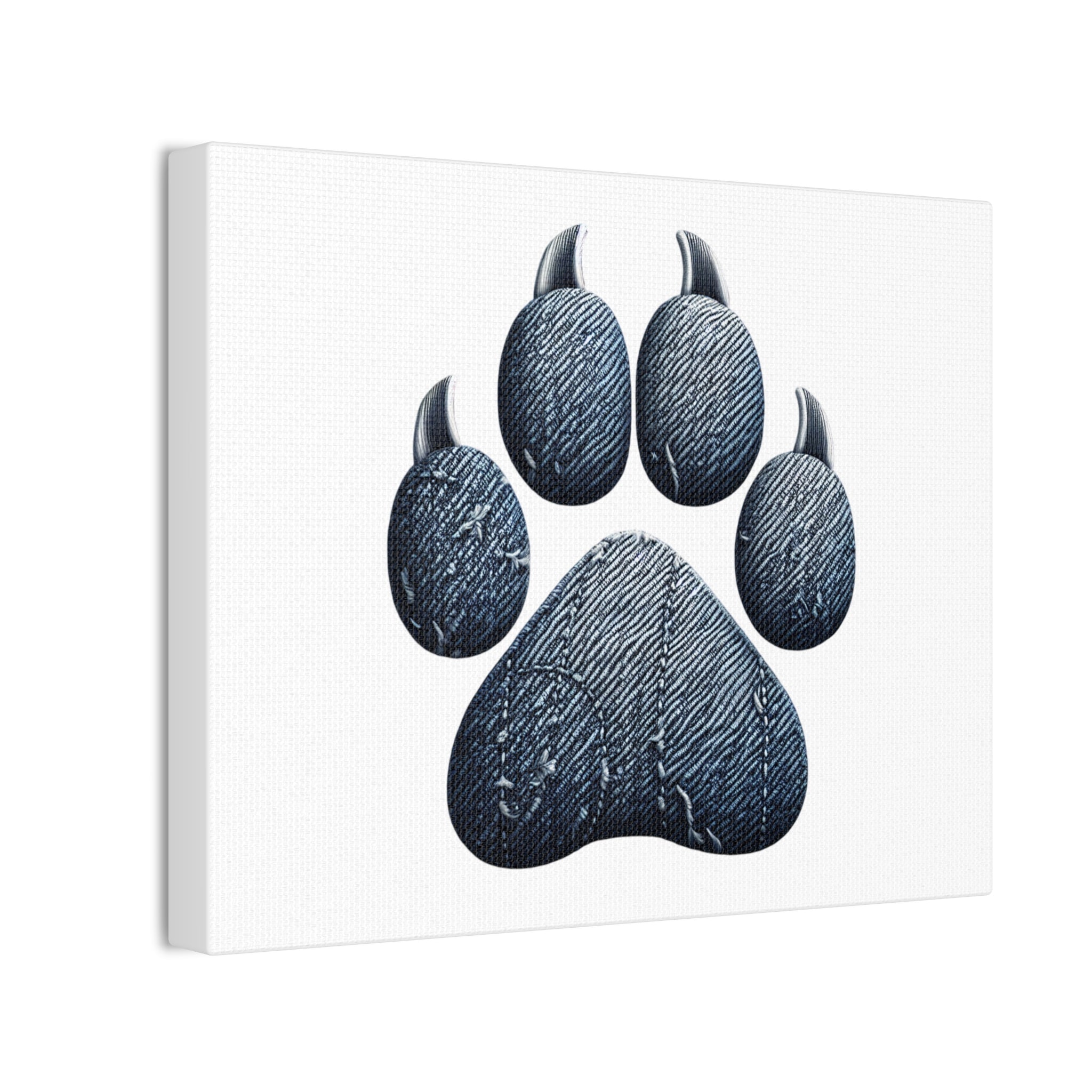 Denim Paw Canvas Stretched, 0.75"