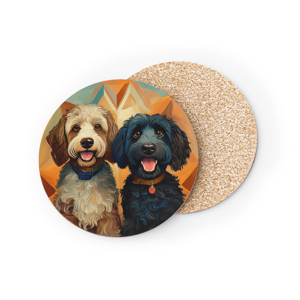 Doodles, Black & Tan Coasters