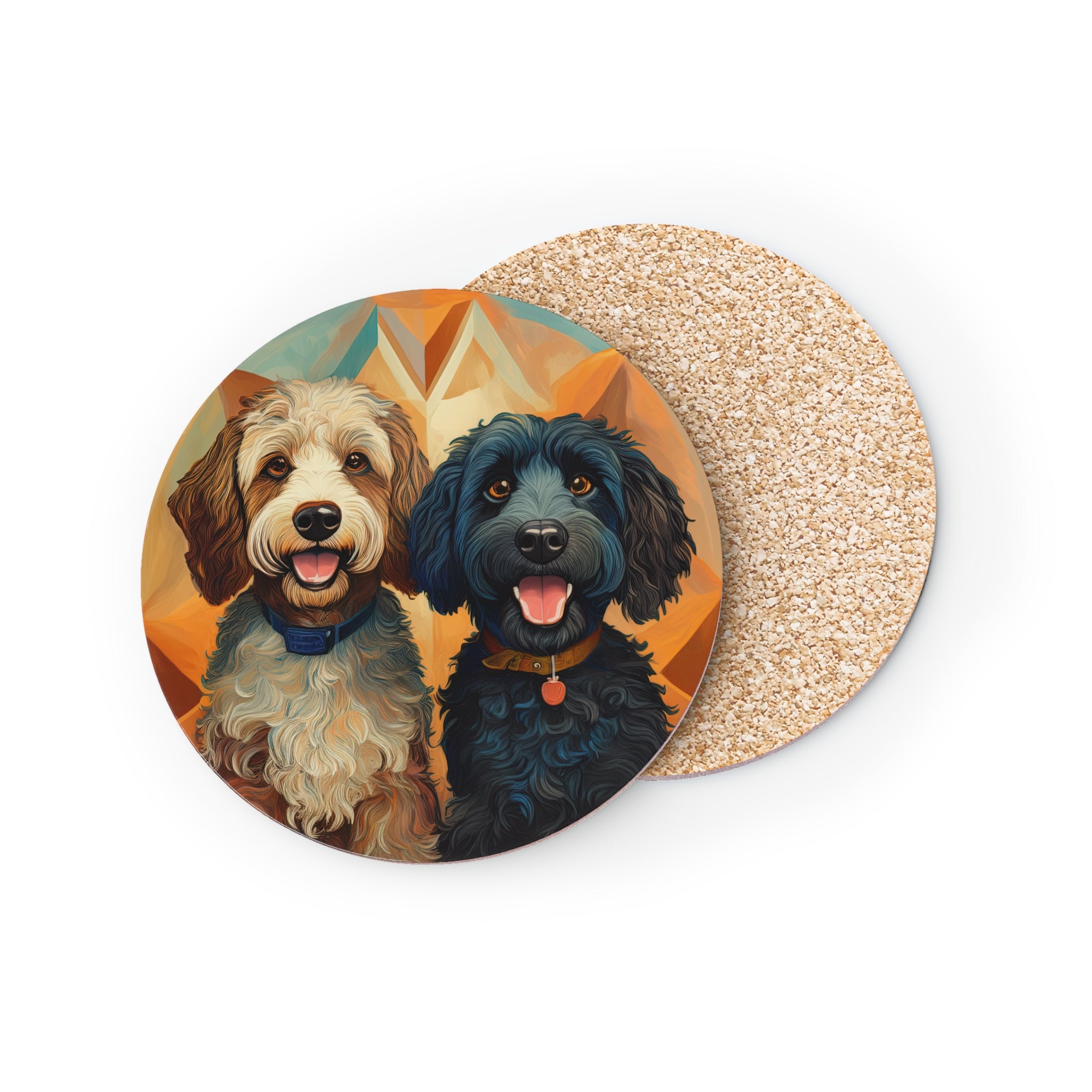 Doodles, Black & Tan Coasters