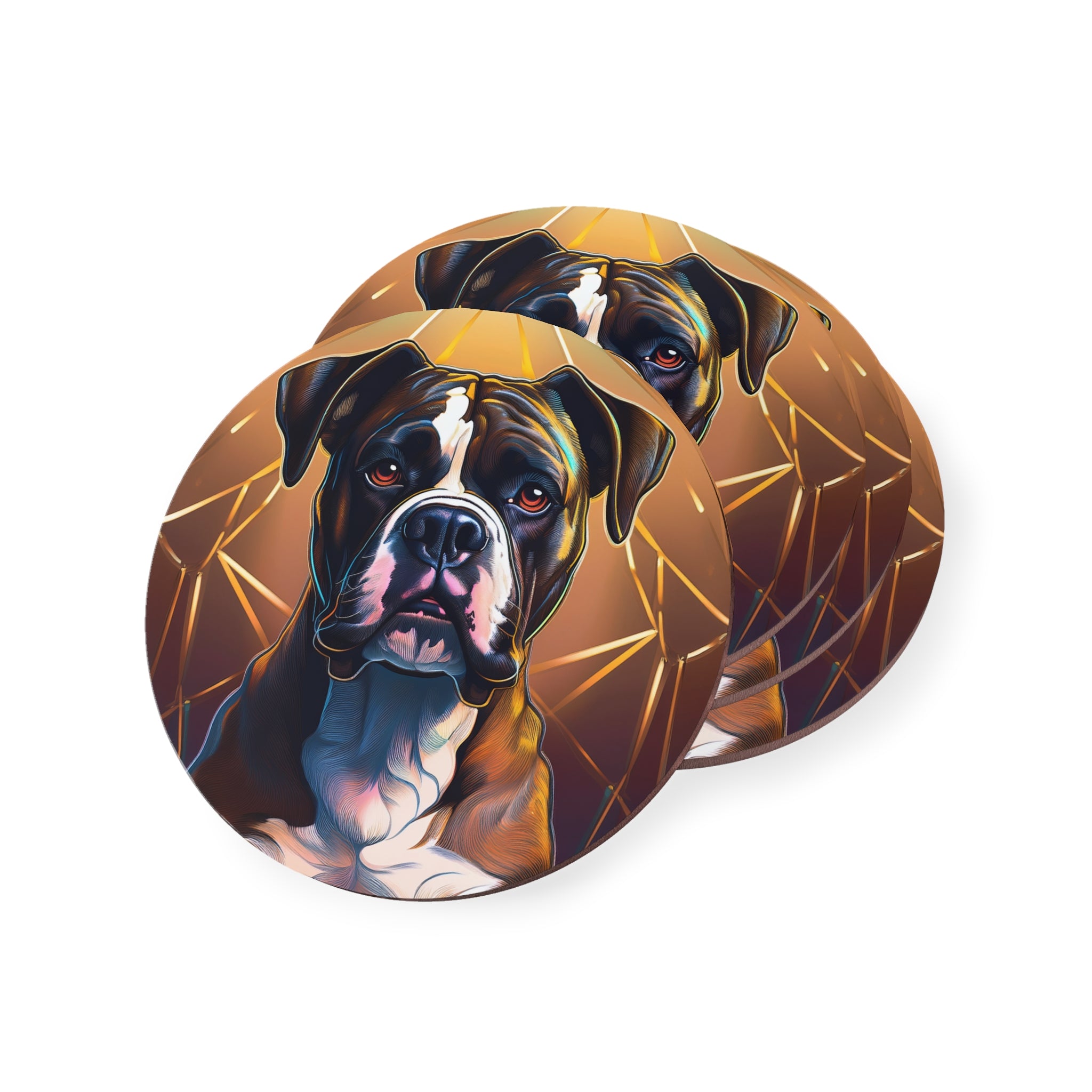Brindle Gold Boxer Coasters