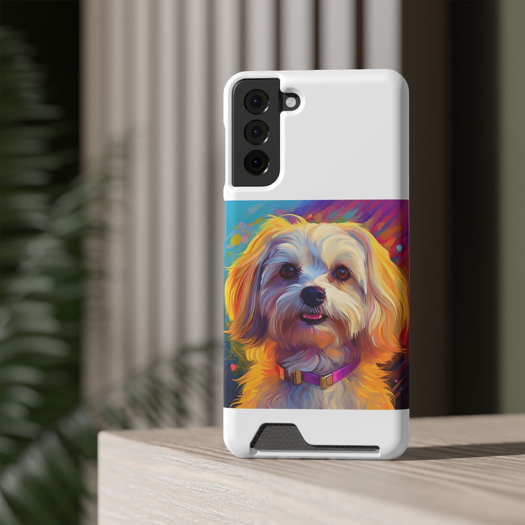 Havanese Phone Case with Card Holder