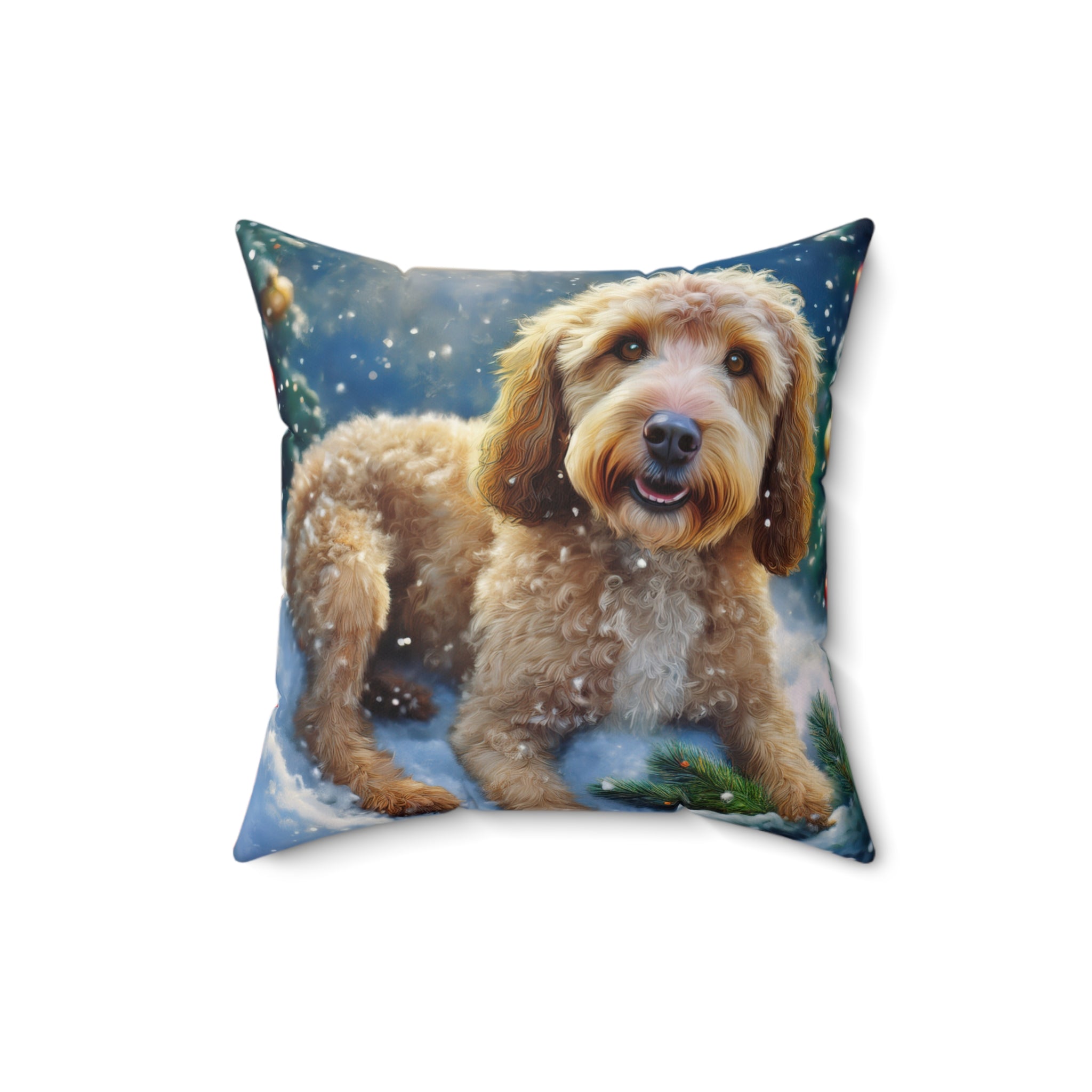 Doodle Holiday Polyester Square Pillow